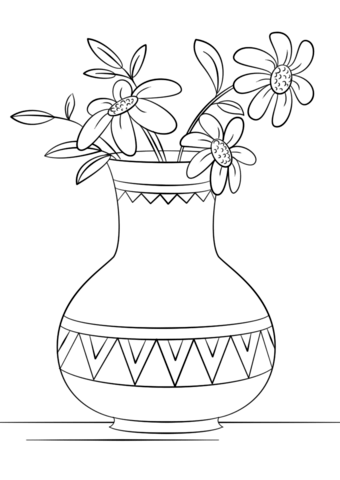 Vase Of Flowers Coloring Page